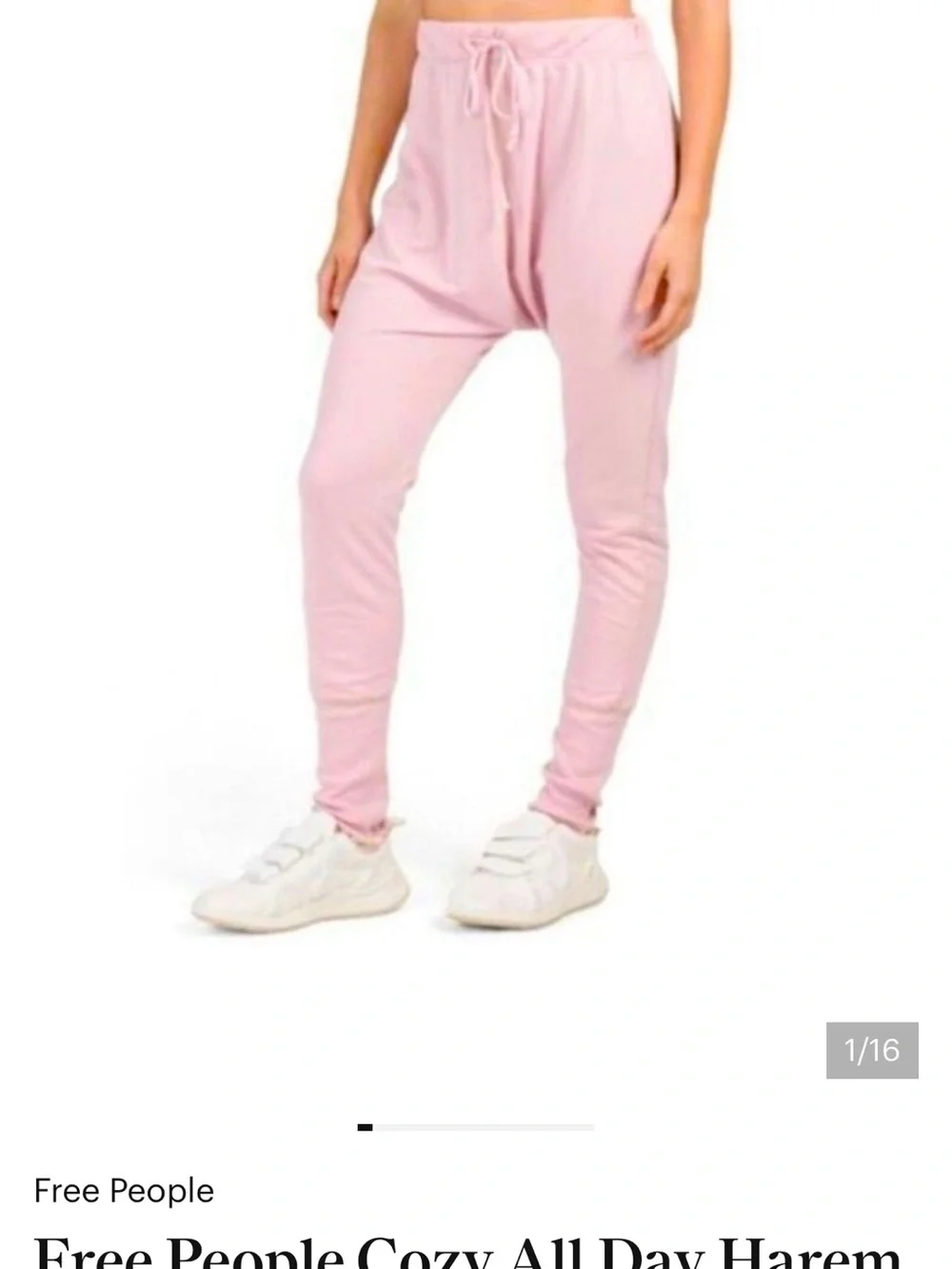 Free People Intimately Cozy All Day Harem Joggers Daytime Fireworks Med GUC Pink